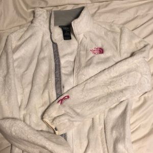 white North Face soft plush jacket size small